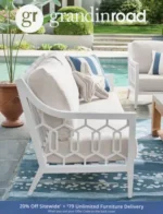 Grandin Road Catalog: A beautifully decorated front porch with seasonal wreaths