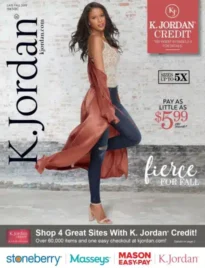 A collection of stylish women's fashion items from the K. Jordan Catalog including dresses